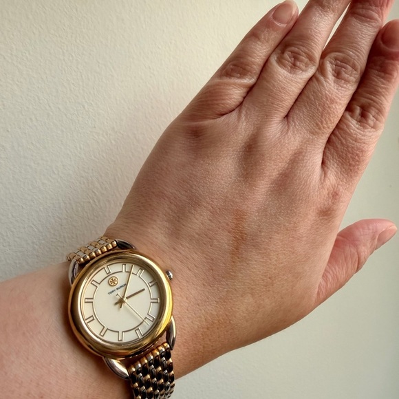 Tory Burch Two-Tone Gold and Silver Round Dial Watch main image 2